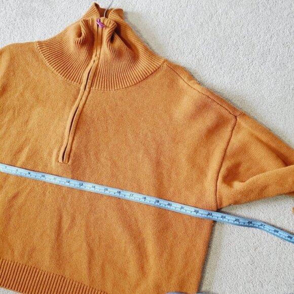 Melrose & Market Burnt Orange Boxy Quarter Zip Lounge Pullover sweater XL - Picture 4 of 7